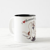 私はバスセット·ハウンドが大好きな2つの音クラシック·マグ ツートーンマグカップ (正面左)