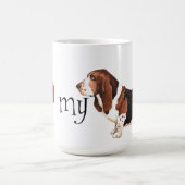 私はバセット·ハウンドを愛している コーヒーマグカップ (中央)