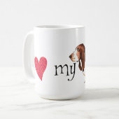 私はバセット·ハウンドを愛している コーヒーマグカップ (正面左)