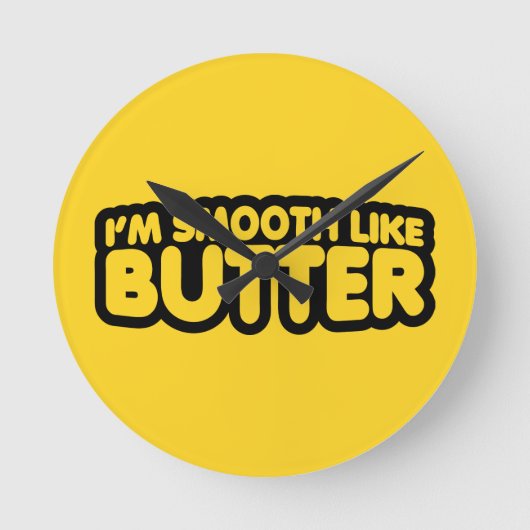 私はバターのようになめらかだ ラウンド壁時計 (正面)