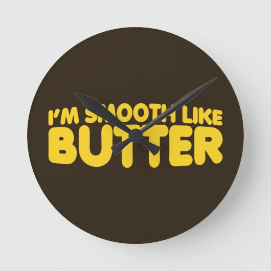 私はバターのようになめらかだ ラウンド壁時計 (正面)