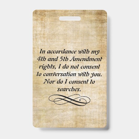 私はバッジおよび締縄承諾しません バッジ (正面)