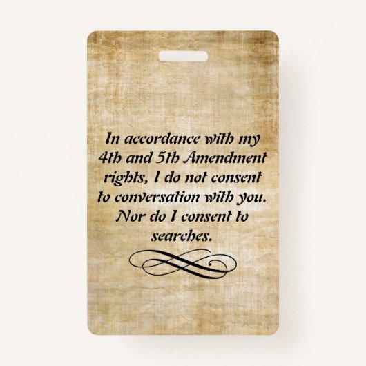 私はバッジおよび締縄承諾しません バッジ (正面)