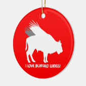 私はバッファローウィングを愛します セラミックオーナメント (左)