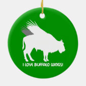 私はバッファローウィングを愛します セラミックオーナメント (裏面)