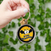 私はバティ・オレンジと黄色の渦巻き キーホルダー (手)