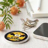 私はバティ・オレンジと黄色の渦巻き キーホルダー (側面)