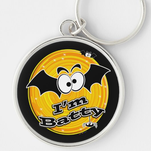 私はバティ・オレンジと黄色の渦巻き キーホルダー (正面)