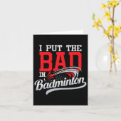 私はバドミントンに悪い入れ – プレイヤーシャトルバードA カード (黄色い花)