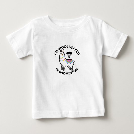 私はバドミントンに詳しい。 ベビーTシャツ (正面)
