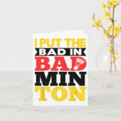 私はバドミントンのシャトルバドミントンのプレーに悪い人を入れた カード (黄色い花)