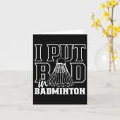 私はバドミントンのスポーツシャトルプレーヤーチームに悪戦苦闘した カード (黄色い花)