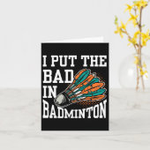 私はバドミントンの選手チームの試合の恋人に悪い値を入れた カード (黄色い花)