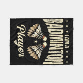 私はバドミントン選手のラケットシャトル1だ フリースブランケット (正面(横))