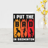 私はバドミントンIシャトルバドミントンに悪い事を入れた カード (黄色い花)