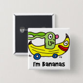 私はバナナおよびあなたはバナナです 缶バッジ (正面&裏面)