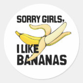 私はバナナが好きで申し訳ない – .png ラウンドシール (正面)