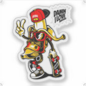 私はバナナの反乱者が大好き シール (正面)