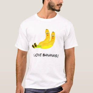 私はバナナのTシャツを愛します Tシャツ