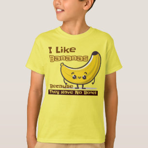 私はバナナは骨がないので好きだ Tシャツ