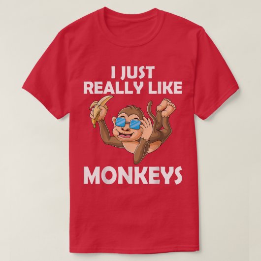 私はバナナを使ったサルが大好き Tシャツ (デザイン正面)