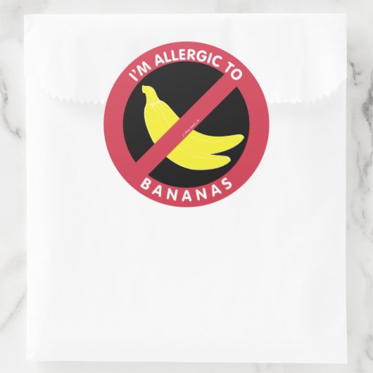 私はバナナアレルギーのシンボルキッズにアレルギーを持っている ラウンドシール (バッグ)