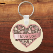 私はバナーであなたのハートが大好き – Chocolate Dream キーホルダー (正面)