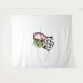 私はバニーおもしろいバニー・ラビットのアートワークが大好き タペストリー (正面(横))