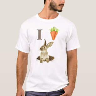 私はバニーウサギのにんじんのハートのTシャツを愛します Tシャツ