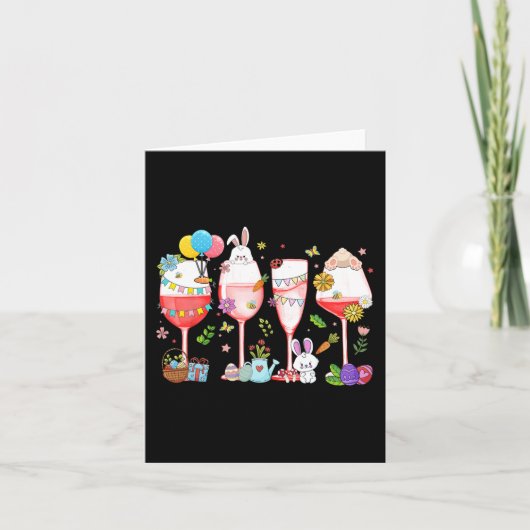 私はバニー飲イースターデー飲み物おもしろいイースターD カード (正面)