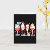 私はバニー飲イースターデー飲み物おもしろいイースターD カード (黄色い花)