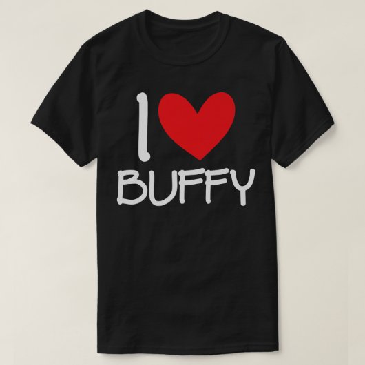 私はバフィーの名前のハート男パーソナライズされたBFF F大好き Tシャツ (デザイン正面)