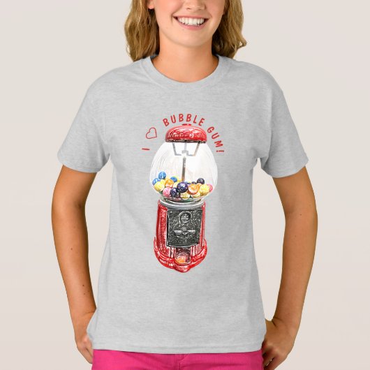 私はバブルガムが大好き Tシャツ (正面)