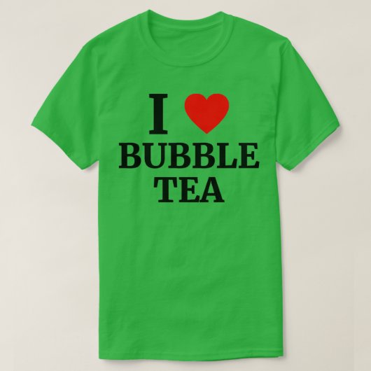 私はバブルティーが大好きハート Tシャツ (デザイン正面)