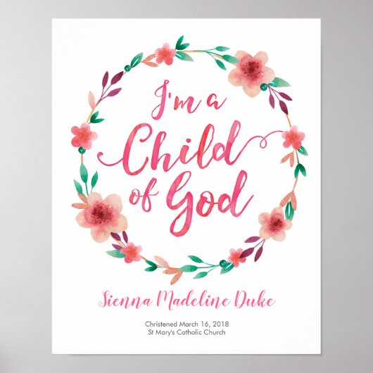 私はバプテスマの神パーソナライズされたプリントの子だ ポスター (正面)