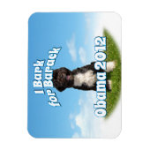 私はバラク、ボー最初の犬のオバマのために吠える マグネット (縦)