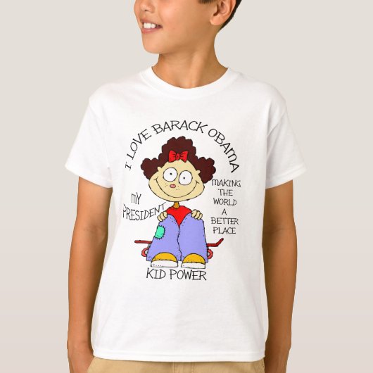 私はバラック・オバマを愛します Tシャツ (正面)
