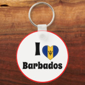 私はバルバドスとバルバドスハートを愛する – 旅行/スポーツ キーホルダー (正面)