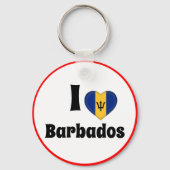 私はバルバドスとバルバドスハートを愛する – 旅行/スポーツ キーホルダー (裏面)
