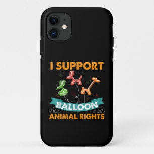 私はバルーンアニマル権利おもしろい誕生日Gifをサポート iPhone 11 ケース
