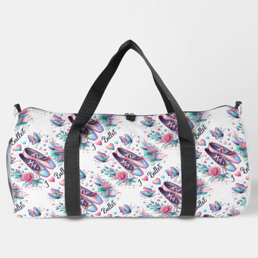 私はバレエが大好き ダッフルバッグ (裏面)