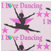 私はバレエと踊りピンクの生地が大好き ファブリック (クローズアップ)