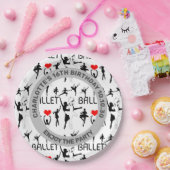 私はバレエのパターンが大好きだ。ブラックバレエダンサー ペーパープレート (パーティー)