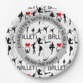 私はバレエのパターンが大好きだ。ブラックバレエダンサー ペーパープレート (正面)