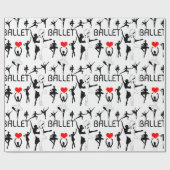 私はバレエのパターンが大好きだ。ブラックバレエダンサー ラッピングペーパー (フラット)
