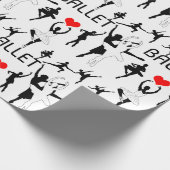 私はバレエのパターンが大好きだ。ブラックバレエダンサー ラッピングペーパー (角)