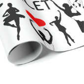 私はバレエのパターンが大好きだ。ブラックバレエダンサー ラッピングペーパー (ロールコーナー)