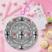 私はバレエのパターンが大好きだ。白バレエダンサー ペーパープレート (パーティー)