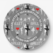 私はバレエのパターンが大好きだ。白バレエダンサー ペーパープレート (正面)