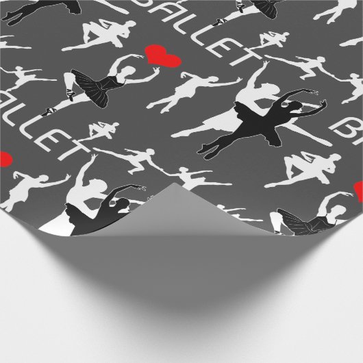 私はバレエのパターンが大好きだ。白バレエダンサー ラッピングペーパー (角)